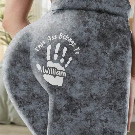 Personalized Funny Leggings for Women - Custom Handprint Design Pants MagicInPrints