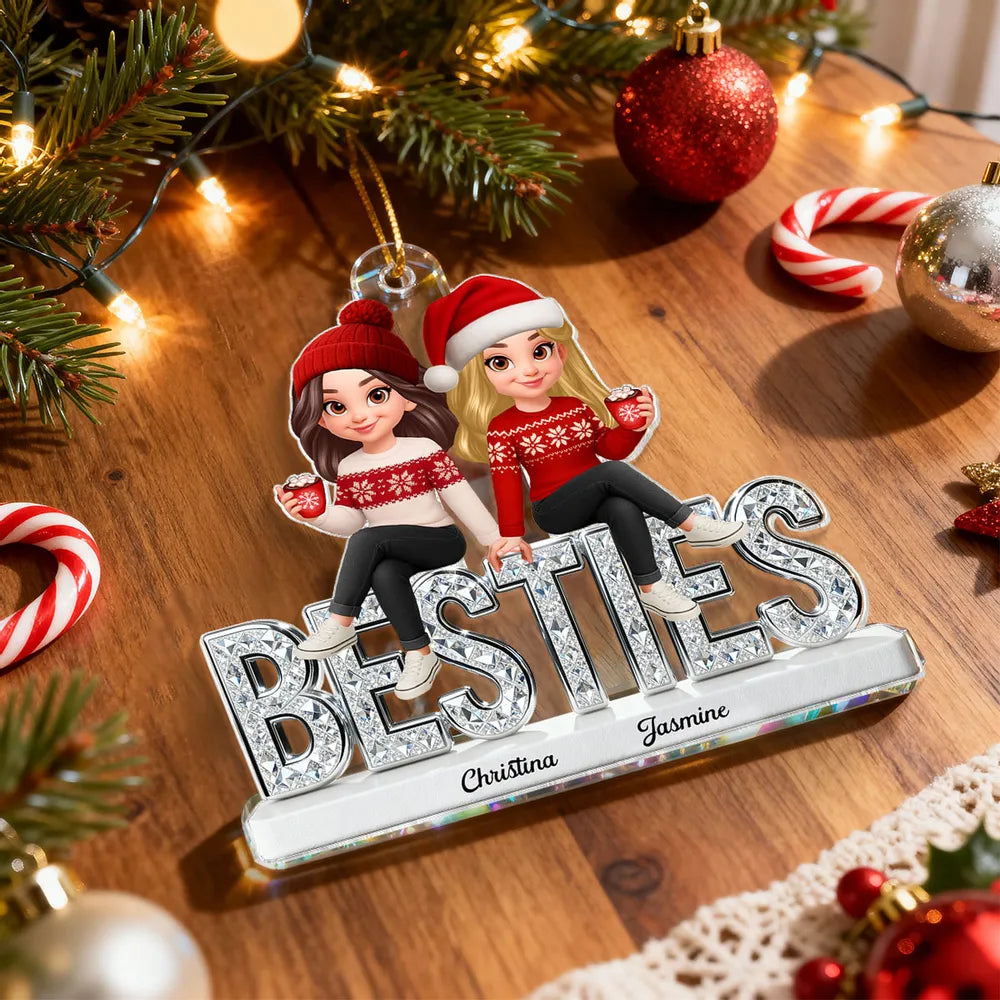 Personalized Best Friends Christmas Ornament - Custom Names Holiday Gift Ornament MagicInPrints
