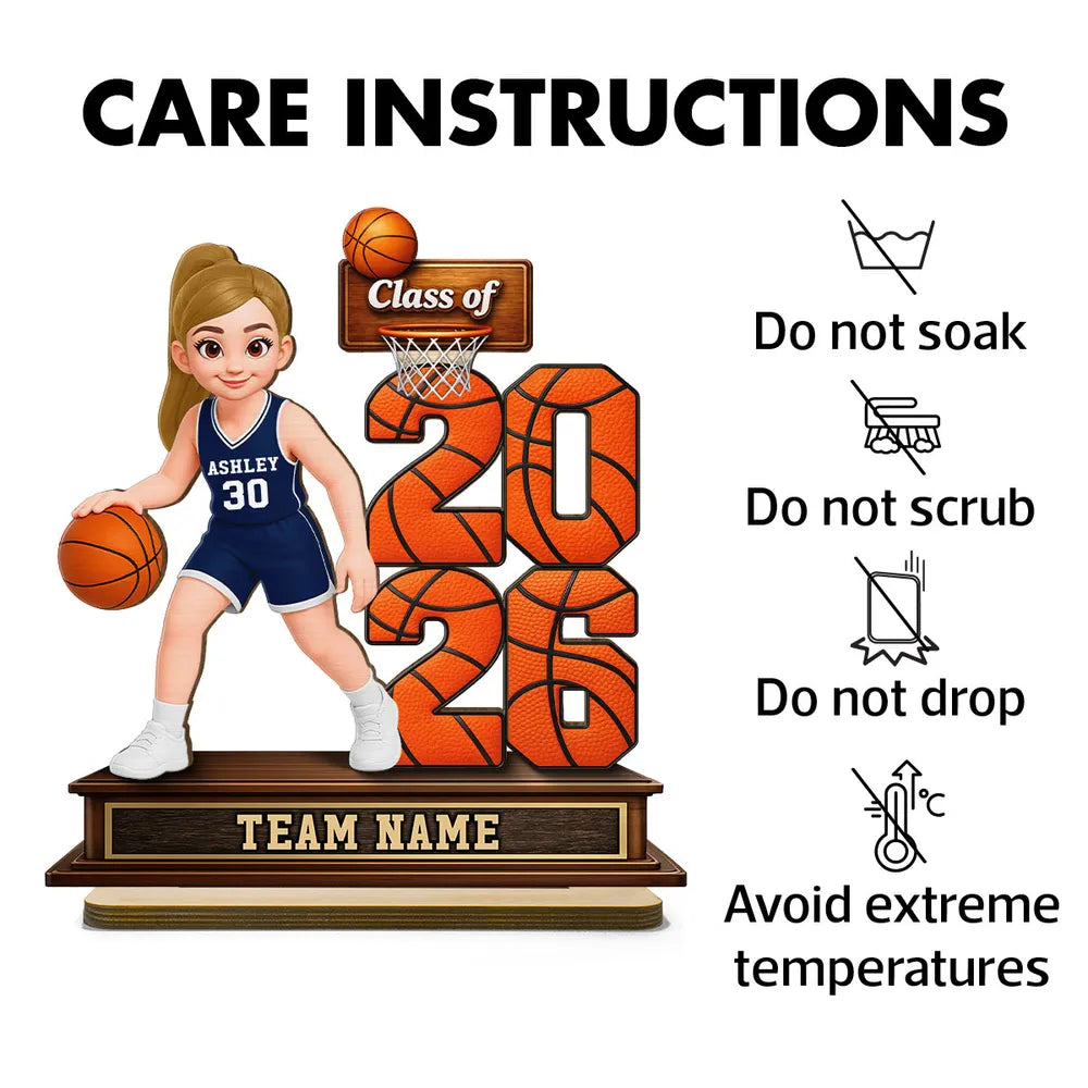 Personalized Basketball Player Graduation Trophy for Kids - Class of 2026 Plaque MagicInPrints