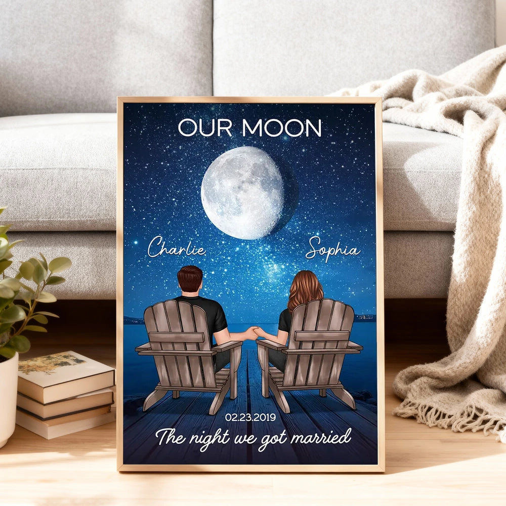 Personalized Starry Night Couple Poster for Newlyweds - Romantic Anniversary Gift Poster or Canvas MagicInPrints