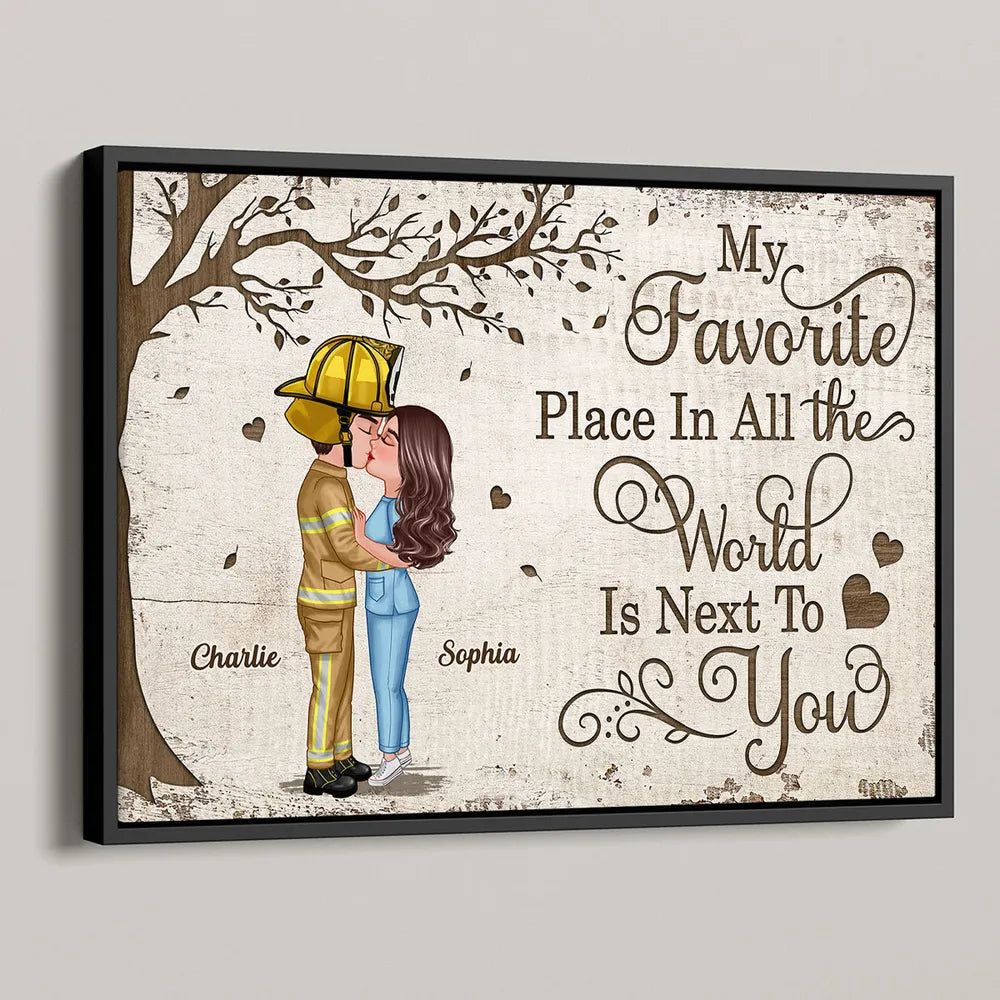 Personalized Couple Wall Art for Firefighter and Partner - Romantic Home Decor Gift Poster or Canvas MagicInPrints