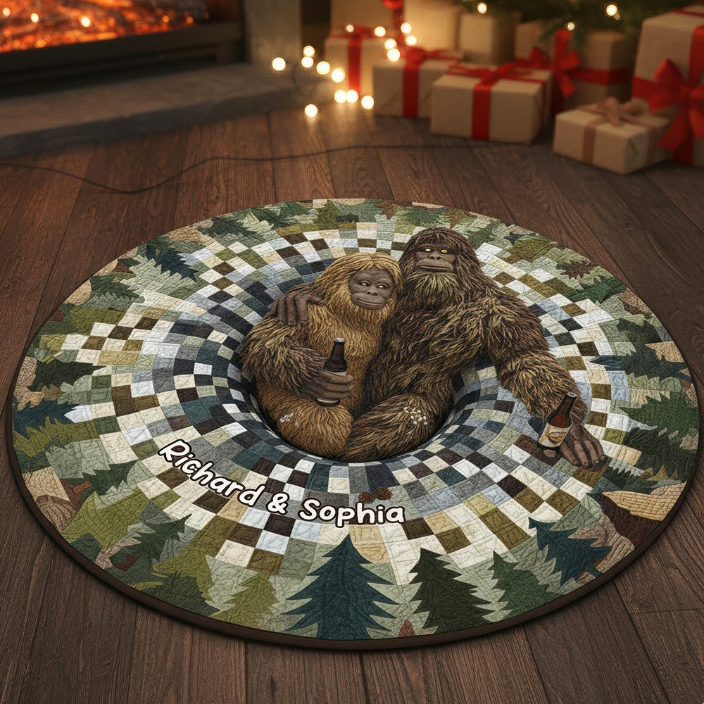 Cozy Forest Escape Round Mat – Personalized Gifts For Couple Doormat MagicInPrints
