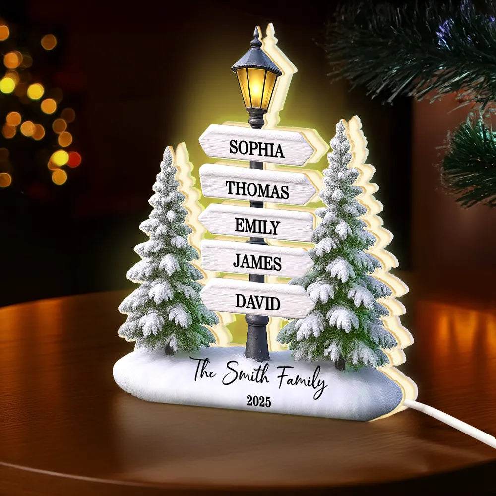 Personalized Family Name Christmas Lamp - Holiday Decor Gift Plaque MagicInPrints