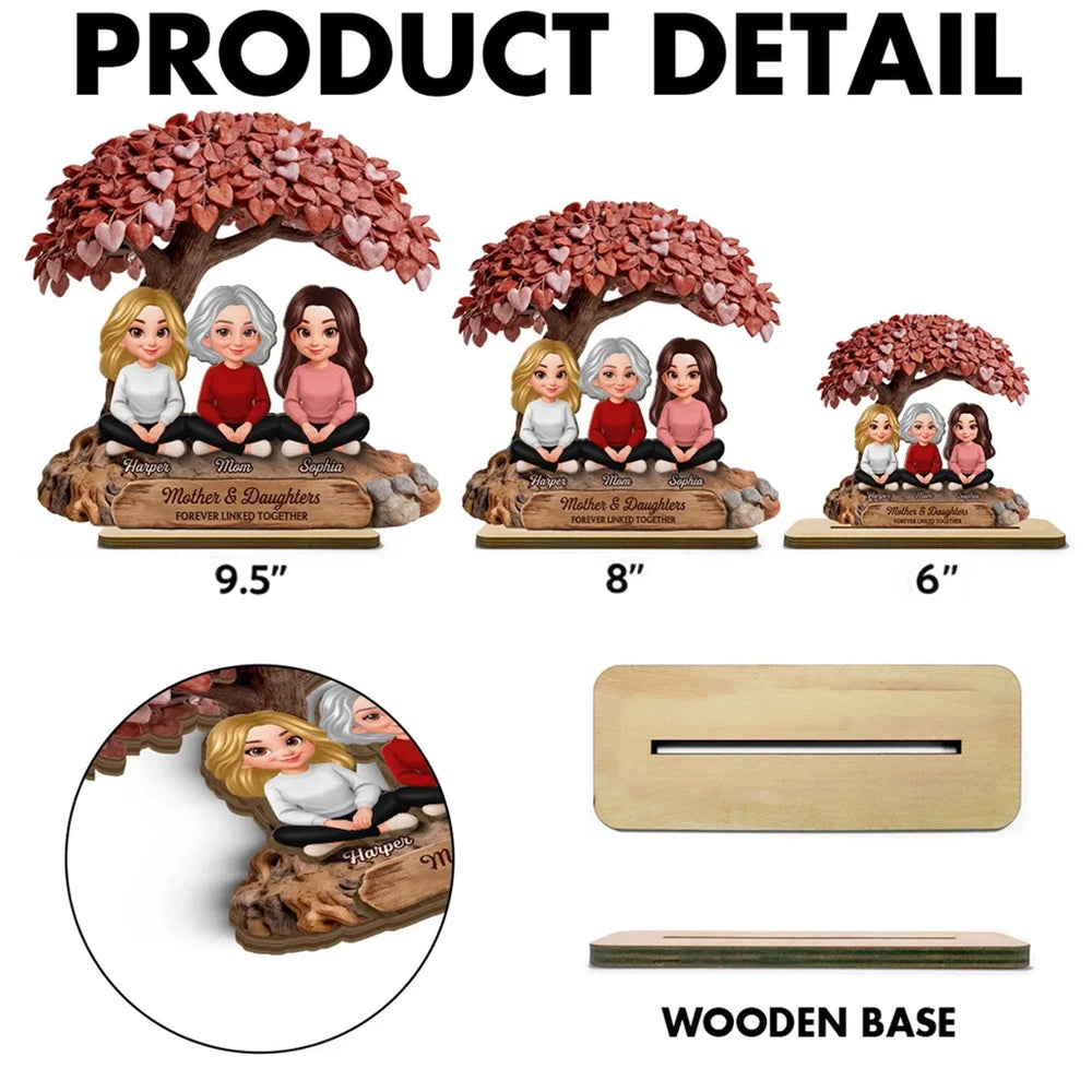 Personalized Family Figurine Tree for Mother & Daughters - Sentimental Gift Plaque MagicInPrints