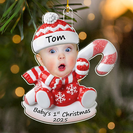 Personalized Baby's First Christmas Ornament 2025 - Custom Photo Keepsake Ornament MagicInPrints