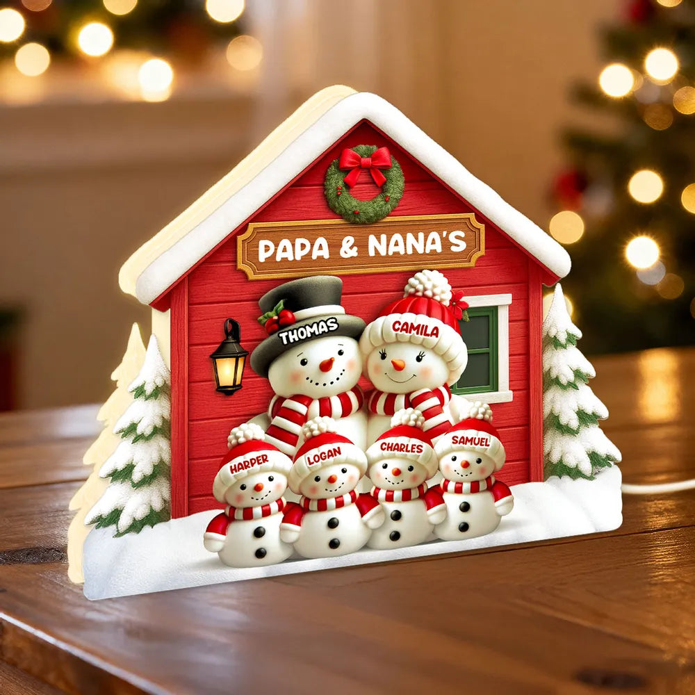 Personalized Snowman Family Ornament for Christmas - Custom Holiday Decoration Plaque MagicInPrints