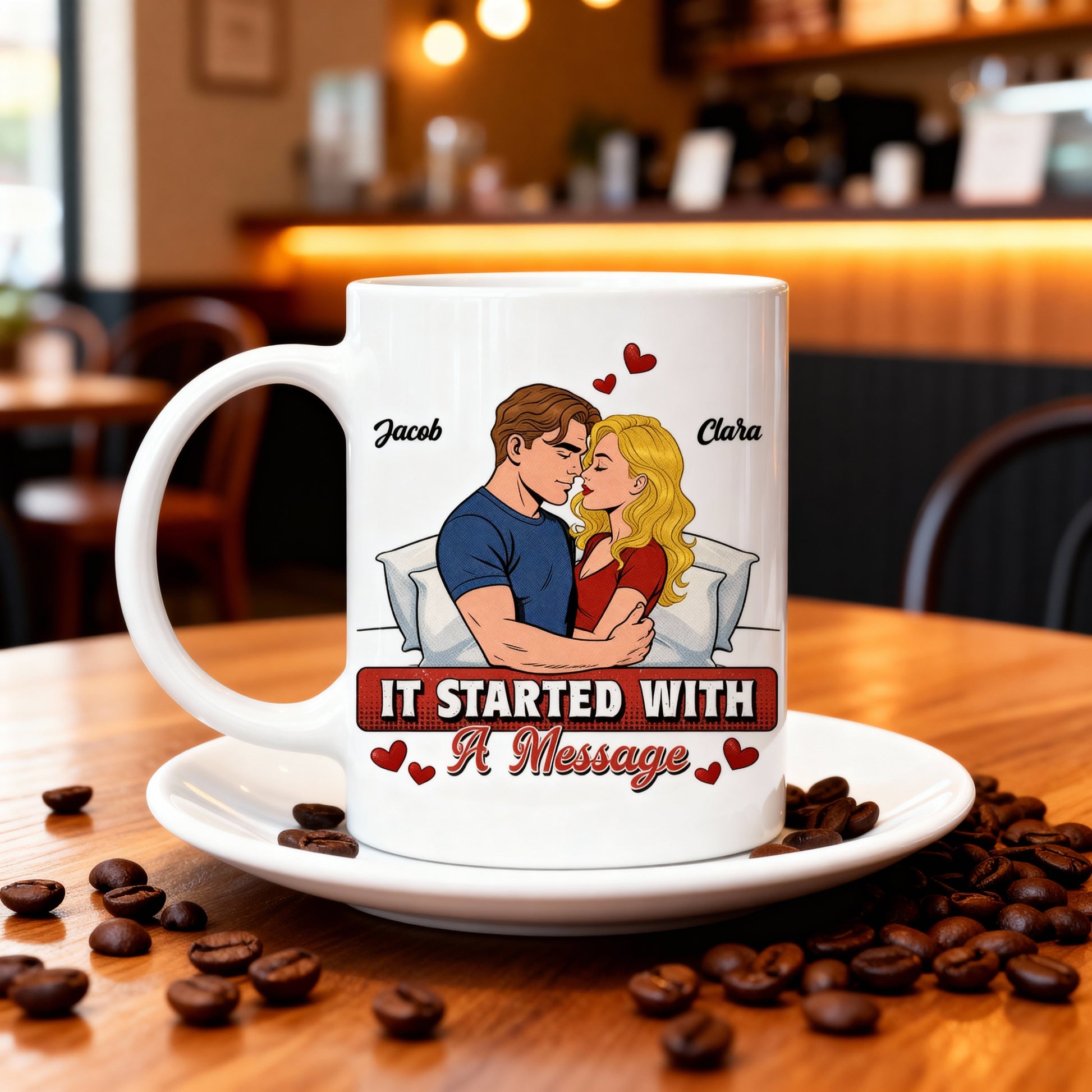 Personalized Romantic Couple Mug for Lovers - Anniversary or Valentine's Gift Cup MagicInPrints