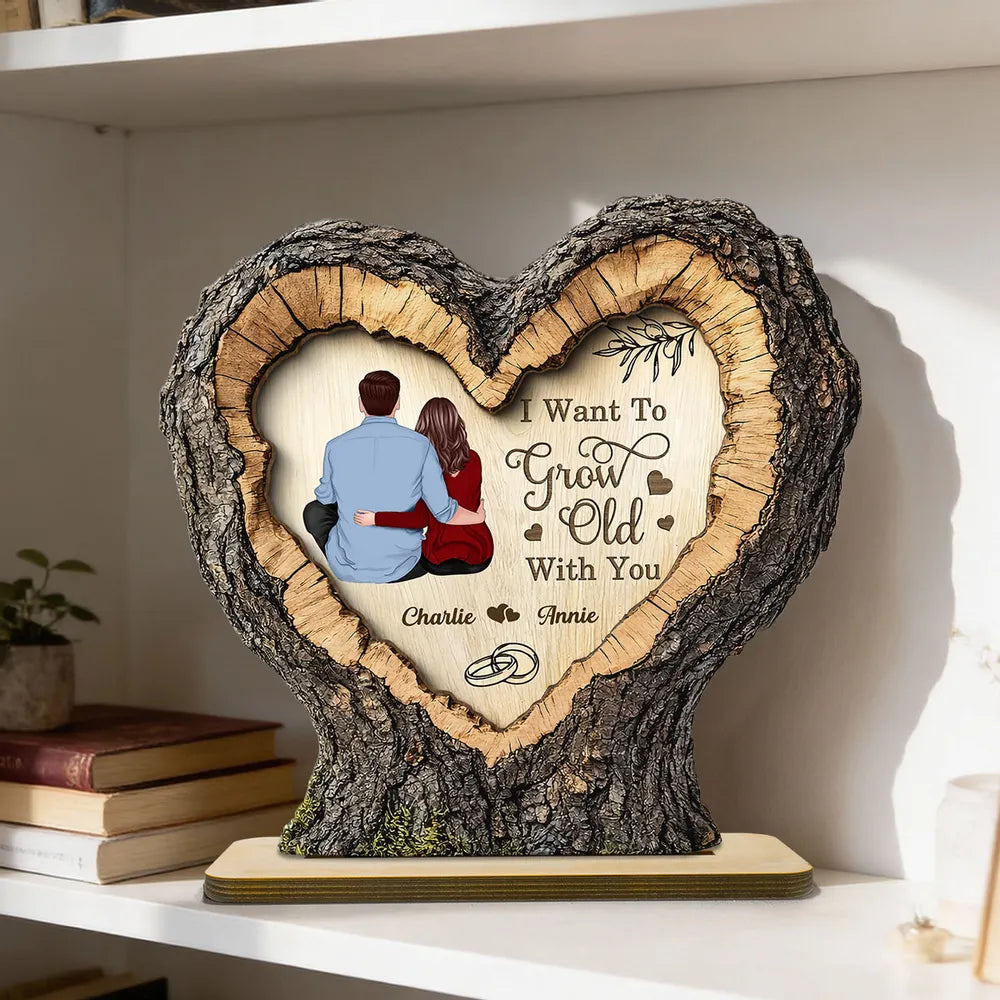 Personalized Heart-Shaped Wooden Plaque for Couples - Romantic Home Decor Gift Plaque MagicInPrints