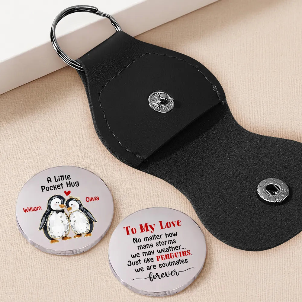 Personalized Penguin Pocket Hug Keychain for Couples - Romantic Gift Keychain MagicInPrints