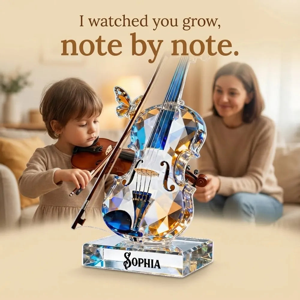 Personalized Crystal Violin Ornament with Name - Elegant Gift for Music Lovers Ornament MagicInPrints