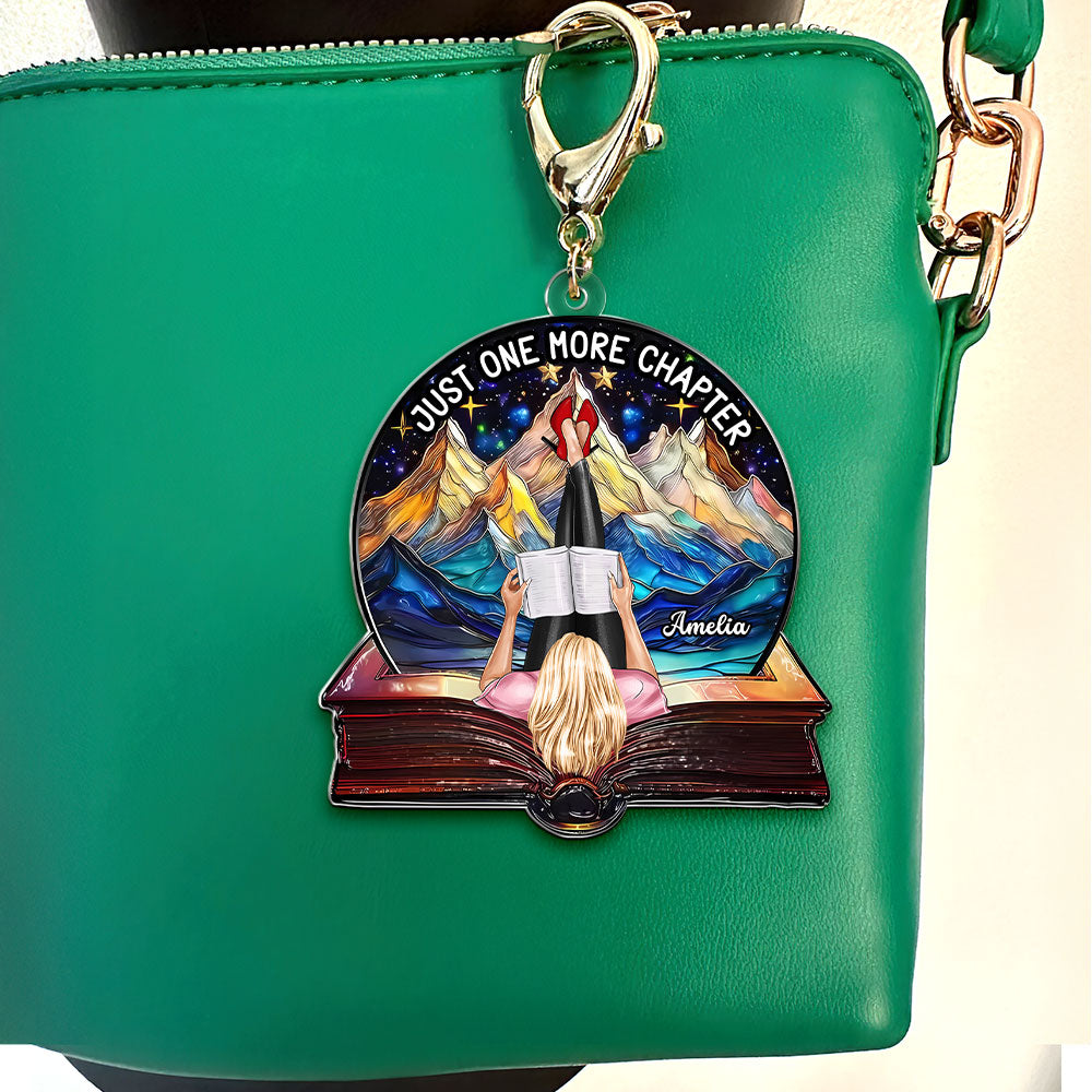 Personalized Book Lover Keychain - Just One More Chapter Keychains PopCulturePrints