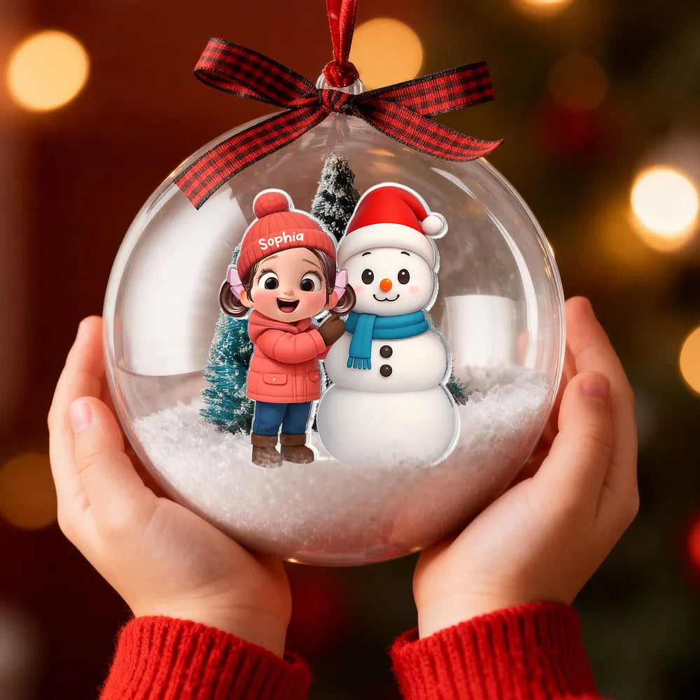 Personalized Christmas Ornament for Kids with Snowman - Holiday Decoration Ornament MagicInPrints