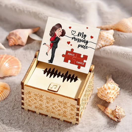 Personalized Wooden Music Box for Couples with Cartoon Design - Romantic Gift for Anniversaries Plaque MagicInPrints
