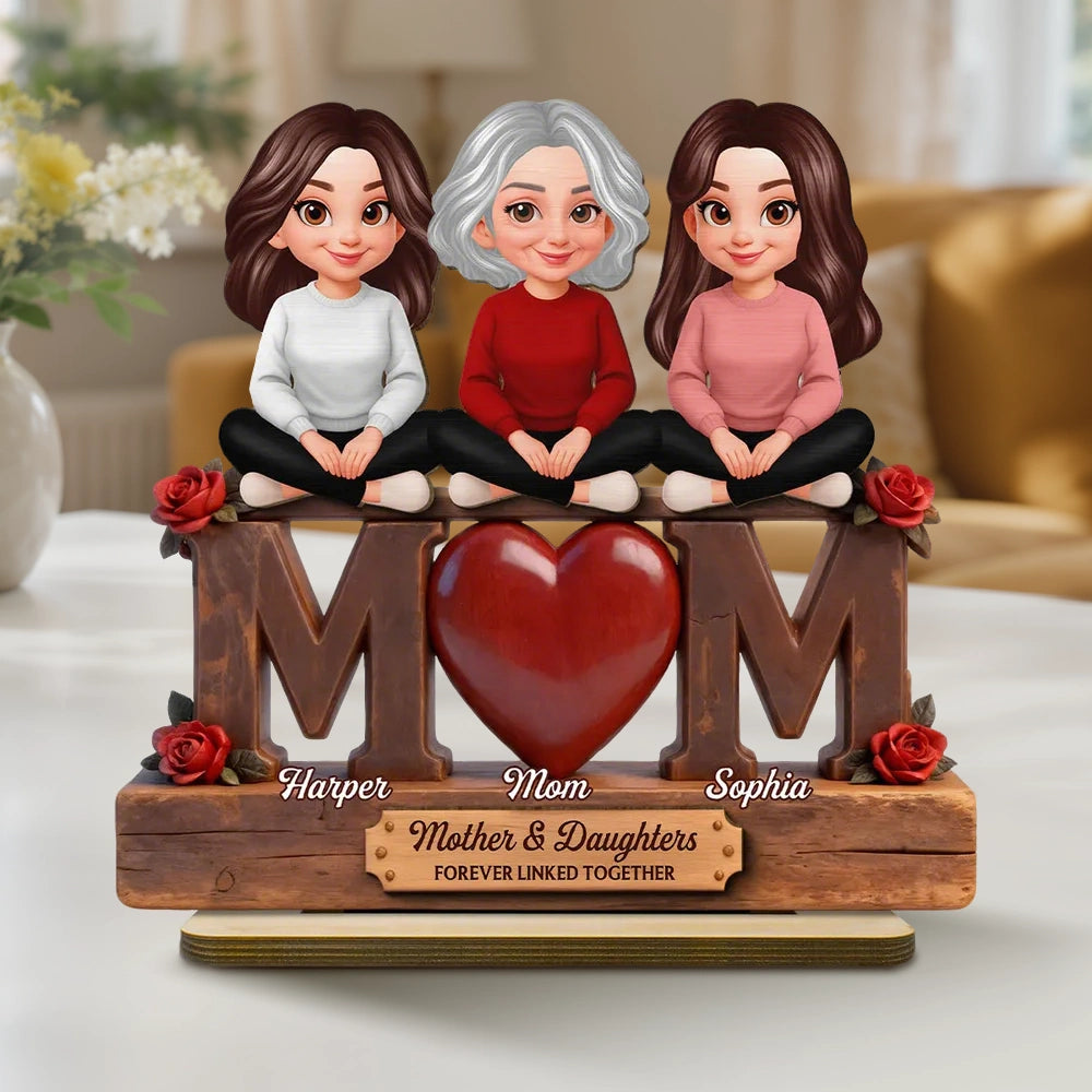Personalized Mother and Daughters Figurine - Sentimental Gift for Family Bonding Plaque MagicInPrints