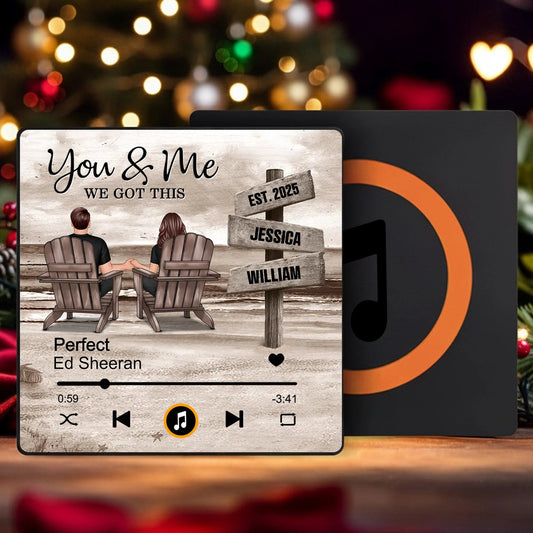 Personalized Music Plaque for Couples - Anniversary Gift with Custom Names Fridge Magnet MagicInPrints