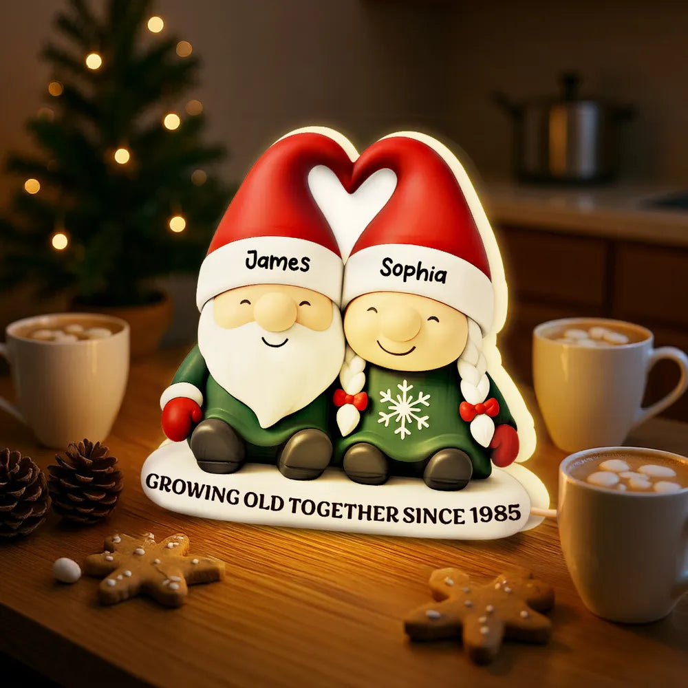 Personalized Couple Gnome Figurine for Christmas - Sentimental Gift Plaque MagicInPrints