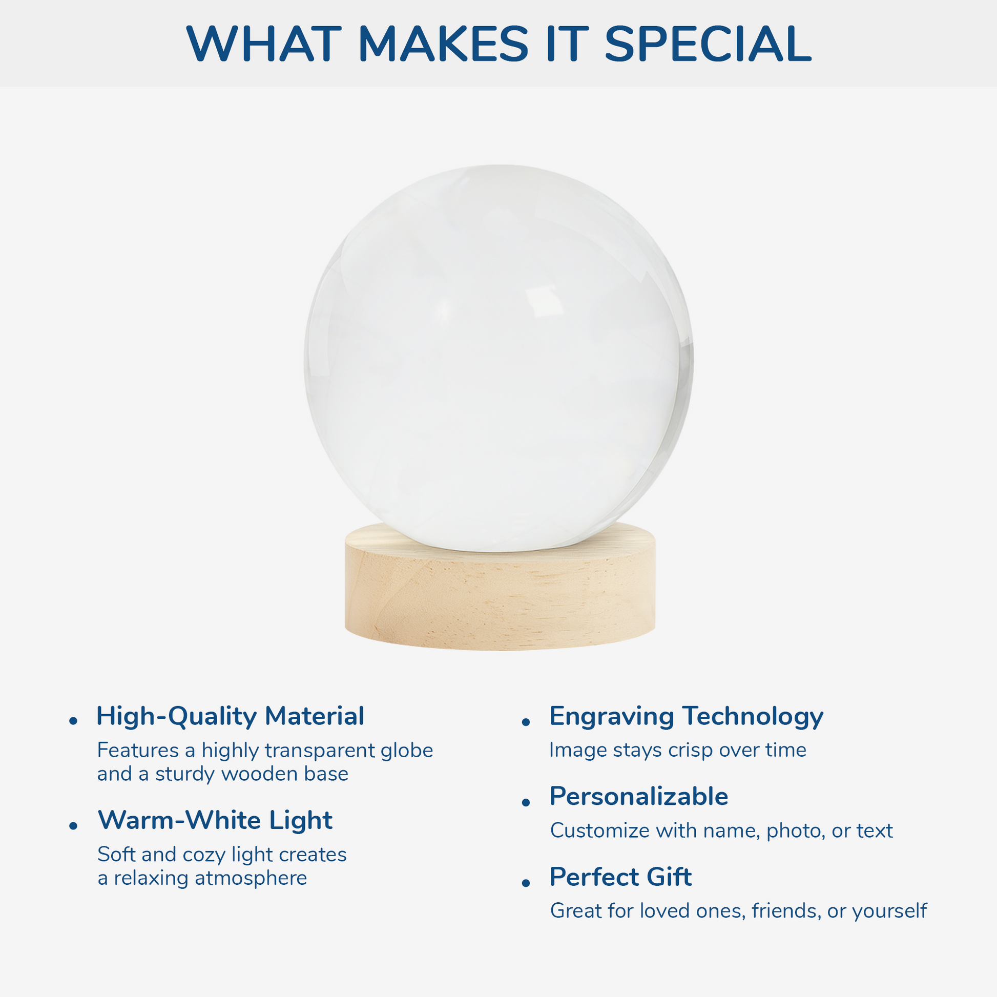 Custom Engraved Memorial Crystal Ball for Loved Ones - Sentimental Keepsake Lamp MagicInPrints