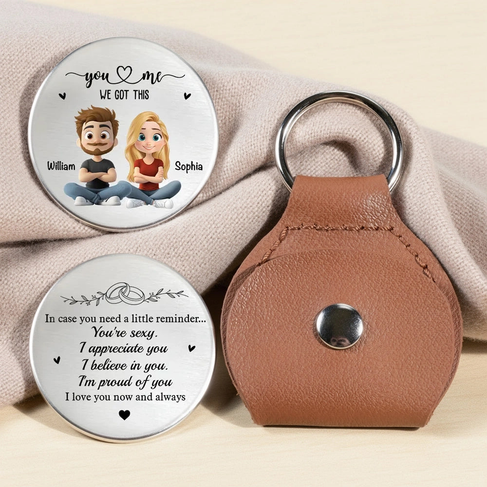 Personalized Couple Keychain with Engraved Message - Romantic Gift for Partners Keychain MagicInPrints