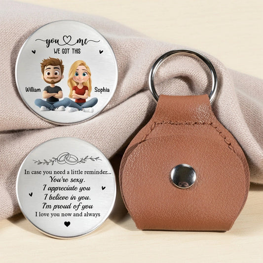 Personalized Couple Keychain with Engraved Message - Romantic Gift for Partners Keychain MagicInPrints