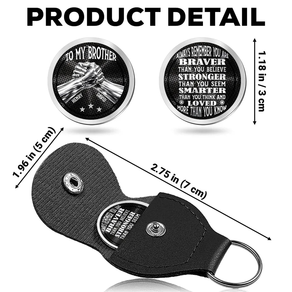 Engraved Leather Keychain for Brother - Sentimental Gift for Special Occasions Keychain MagicInPrints