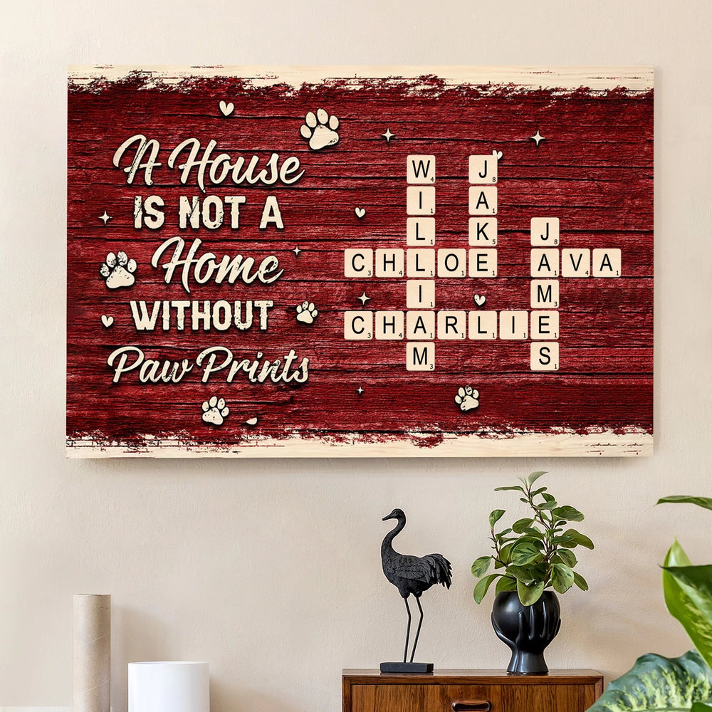 Custom Dog Lover Wall Art - Personalized Family Names Crossword Canvas - Home Decor Gift Poster or Canvas MagicInPrints