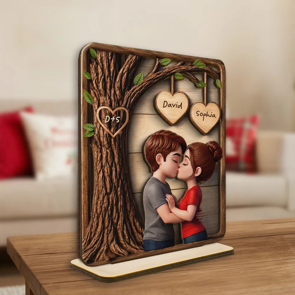 Personalized Wooden Couple Plaque for Lovers - Romantic Gift Plaque MagicInPrints