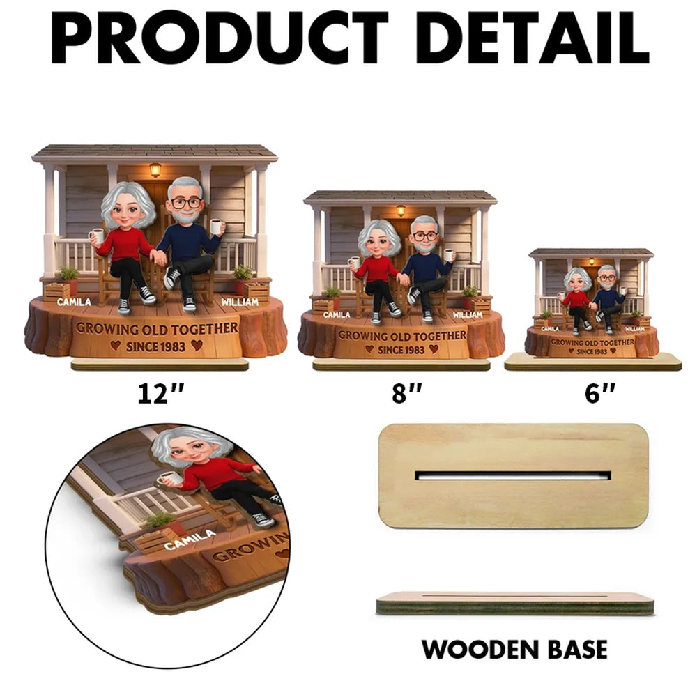Customized Couple Figurine for Seniors - Personalized Anniversary Gift Plaque MagicInPrints
