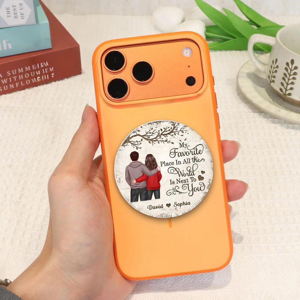 Custom Couple Phone Grip - Personalized Romantic Gift for Partners Cell Phone Accessories MagicInPrints