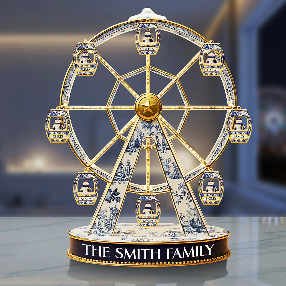 “Family Togetherness in Celebration!” - Personalized Snowman Family Acrylic Plaque - Custom Gift for Christmas, Family and Friends Shaped Plaques MagicInPrints