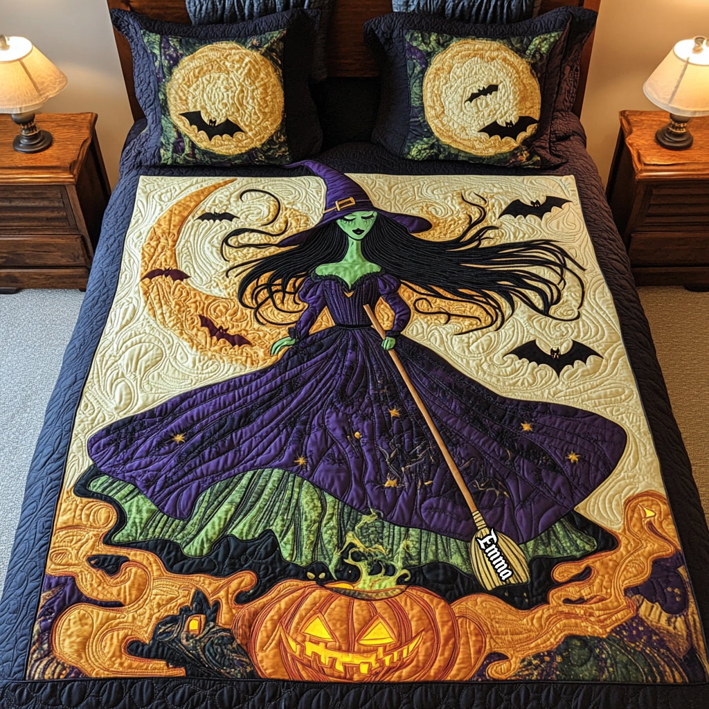 Witch Quilt Bedding Set - Personalized Gifts For Witch Lovers Blanket MagicInPrints