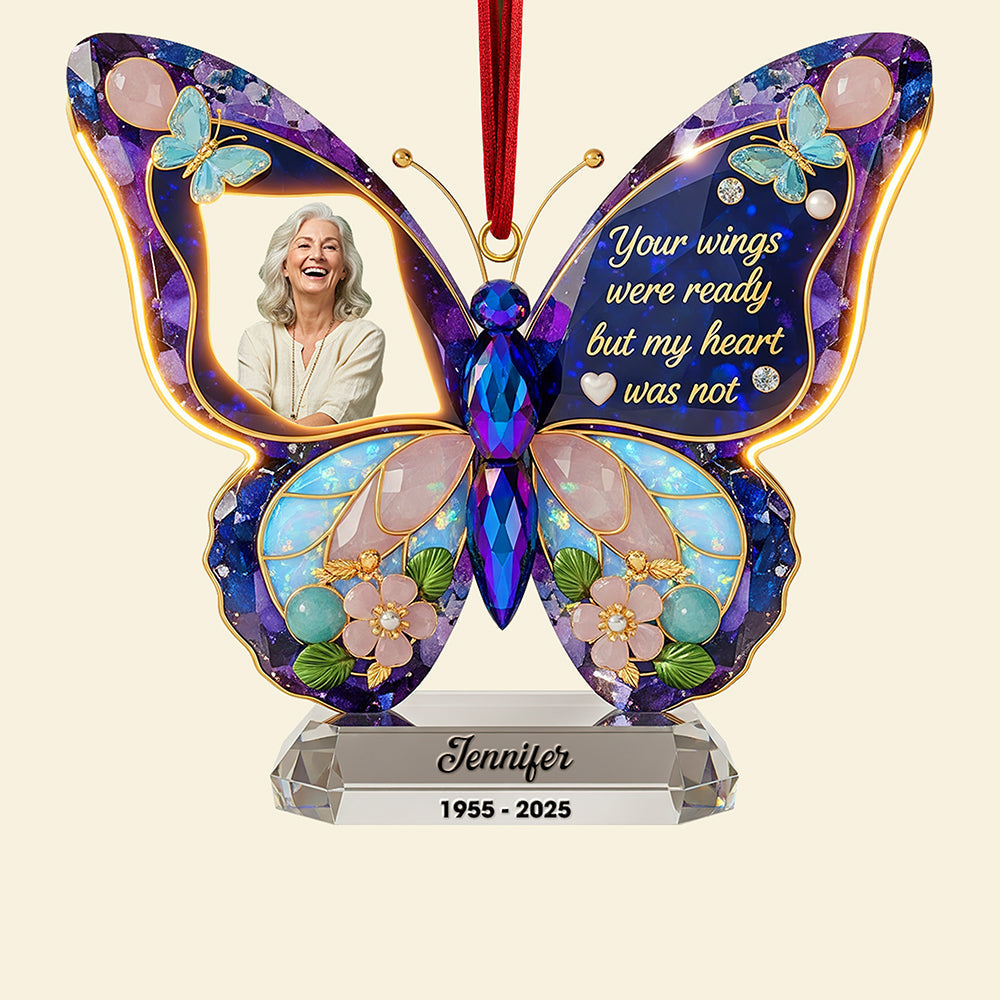 Your Wings Were Ready but My Heart Was Not - Memorial Christmas Ornament - Custom Photo Gift for Loved Ones Ornament MagicInPrints