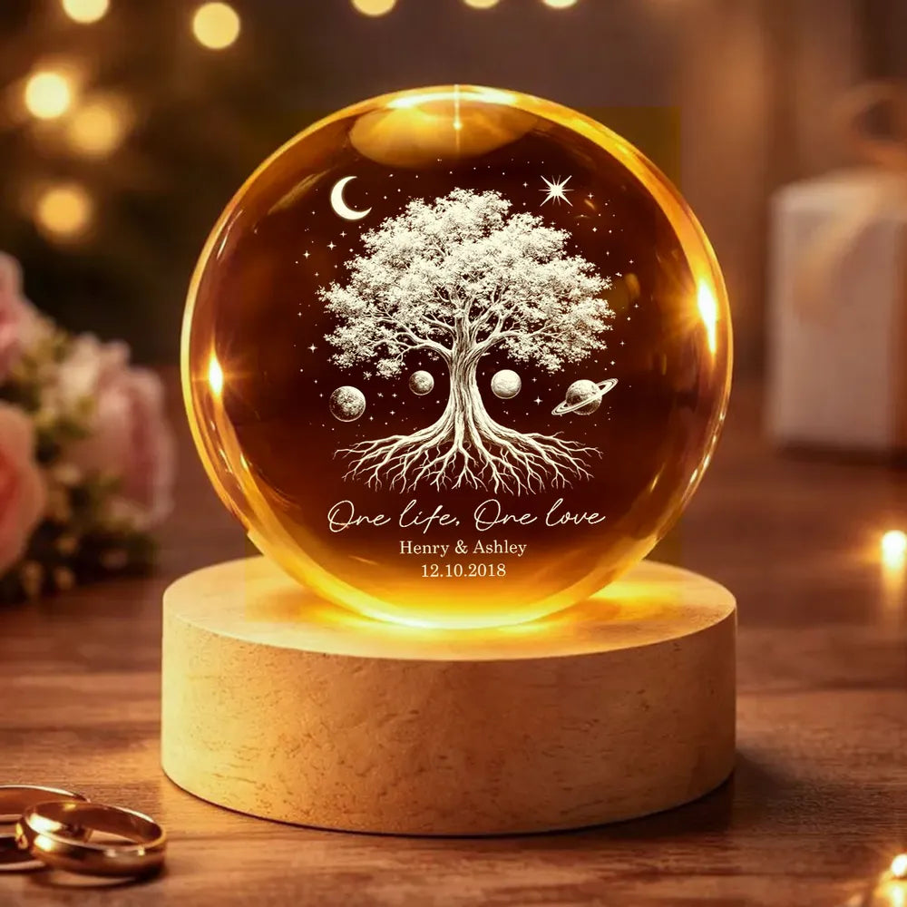 Personalized LED Night Light for Couples - Tree of Life Design - Anniversary Gift Lamp MagicInPrints