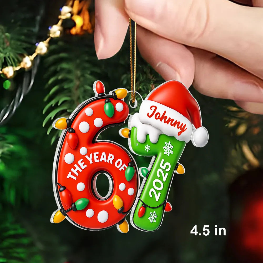 Personalized Christmas Ornament 2025 - Custom Name & Age Decoration for Holiday Tree Ornament MagicInPrints