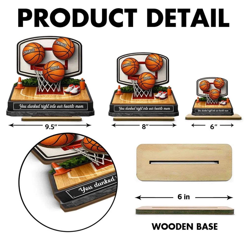 Personalized Basketball Mom Display with Custom Names - Perfect Gift for Mother's Day Plaque MagicInPrints