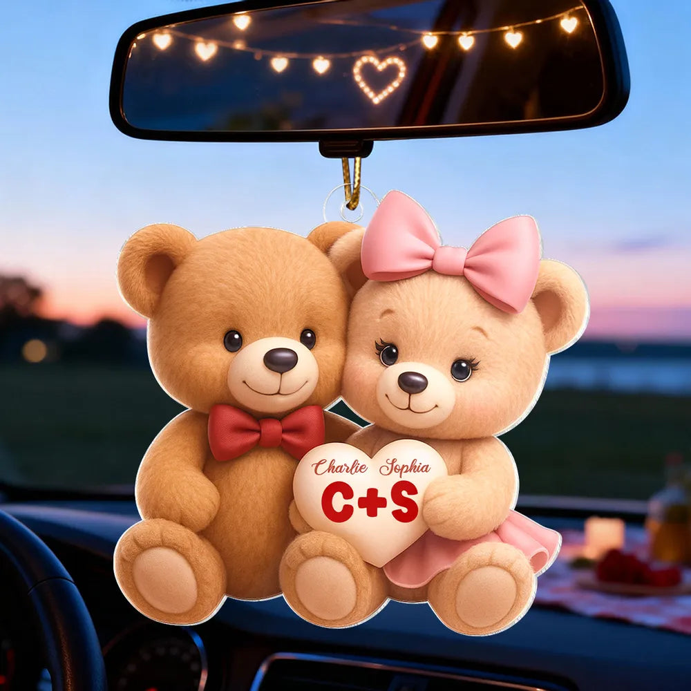 Personalized Teddy Bear LED Night Light for Couples - Romantic Gift Plaque MagicInPrints