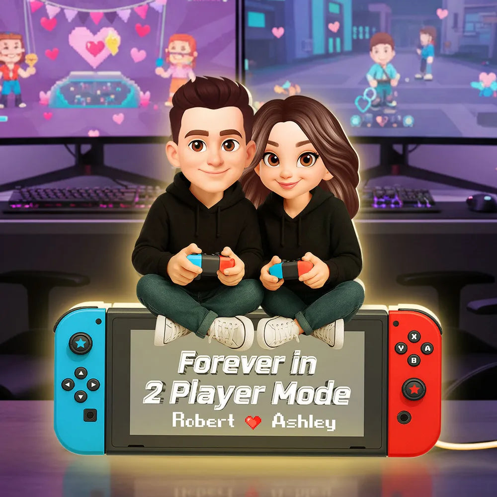 Custom Couple Gaming Figurine - Personalized Gamer Gift for Partners Plaque MagicInPrints