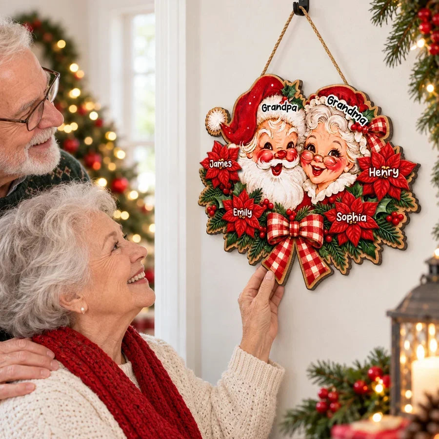 Personalized Wooden Sign Christmas Gift for Grandparents