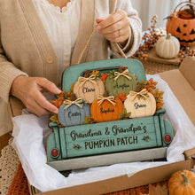 Load image into Gallery viewer, Personalized Wooden Pumpkin Truck Sign Gift for Grandparents
