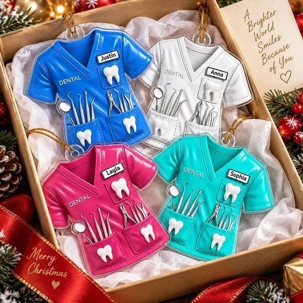Personalized Dentist Uniform Acrylic Ornament Gift for Wife, Daughter, Friend