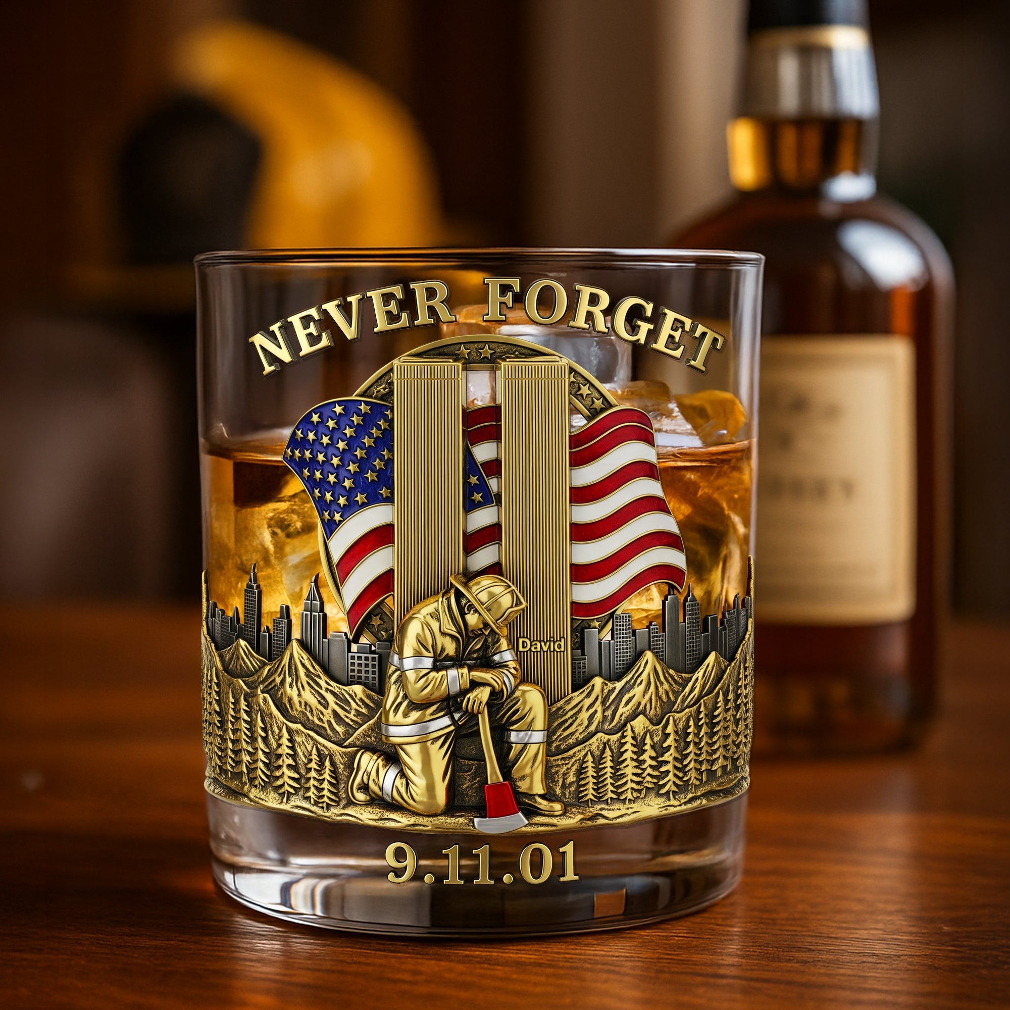“Never Forget” - 911 Firefighter Whiskey Glass - Personalized Gifts for Firefighters Whiskey Glass MagicInPrints