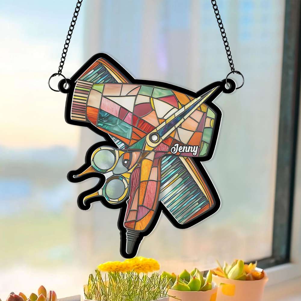 Personalized Barber Suncatcher Ornament - Perfect Gift for Hair Salon Lovers Ornament PopCulturePrints
