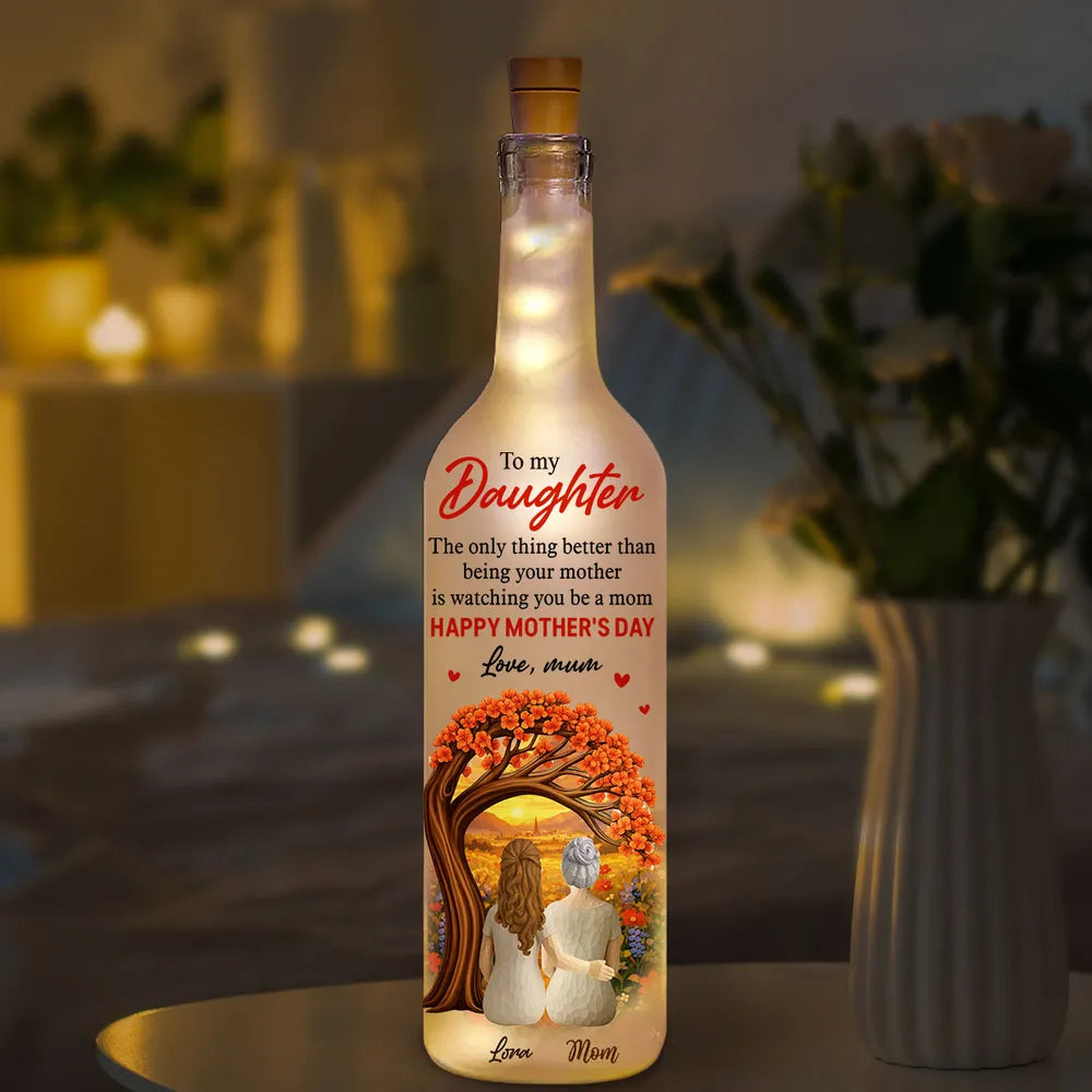 Personalized LED Wine Bottle Lamp for Daughter - Sentimental Mother's Day Gift Lamp MagicInPrints