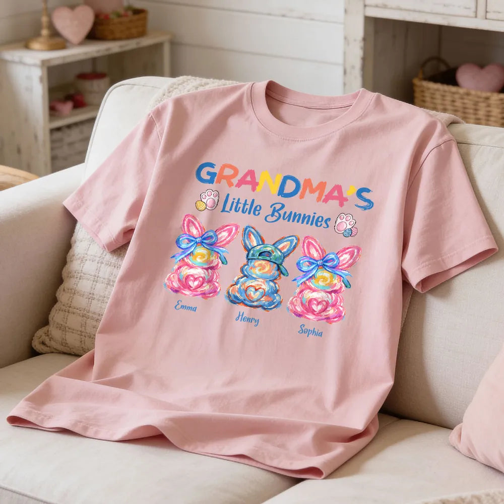 Personalized Grandma's Little Bunnies T-Shirt for Easter - Family Gift Cloth MagicInPrints