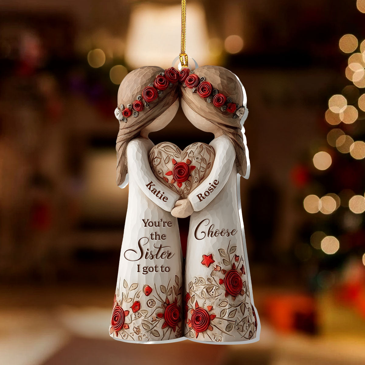 Personalized Sister Ornament for Christmas - Heartfelt Gift for Siblings Ornament MagicInPrints