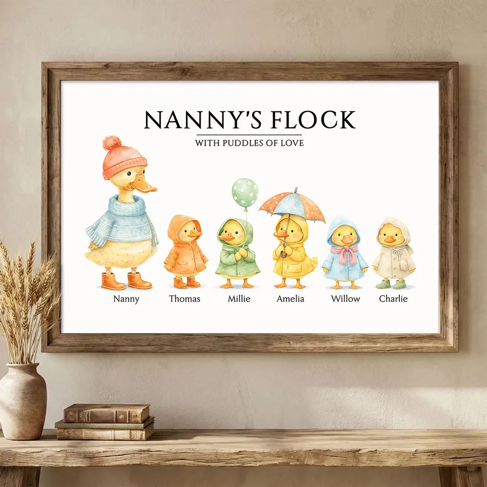 Personalized Duck Family Print for Nanny - Sentimental Gift for Grandparents Poster or Canvas MagicInPrints