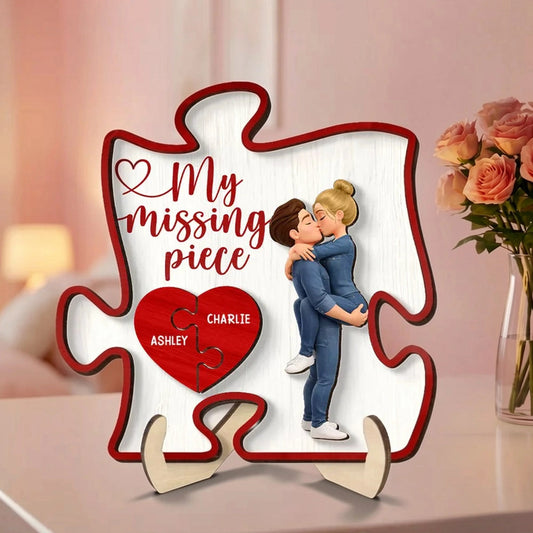 Personalized Puzzle Piece Plaque for Couples - Romantic Gift for Anniversary Plaque MagicInPrints