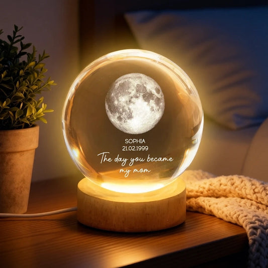Personalized Moon Lamp for Mom - Custom Date and Message Gift Lamp MagicInPrints