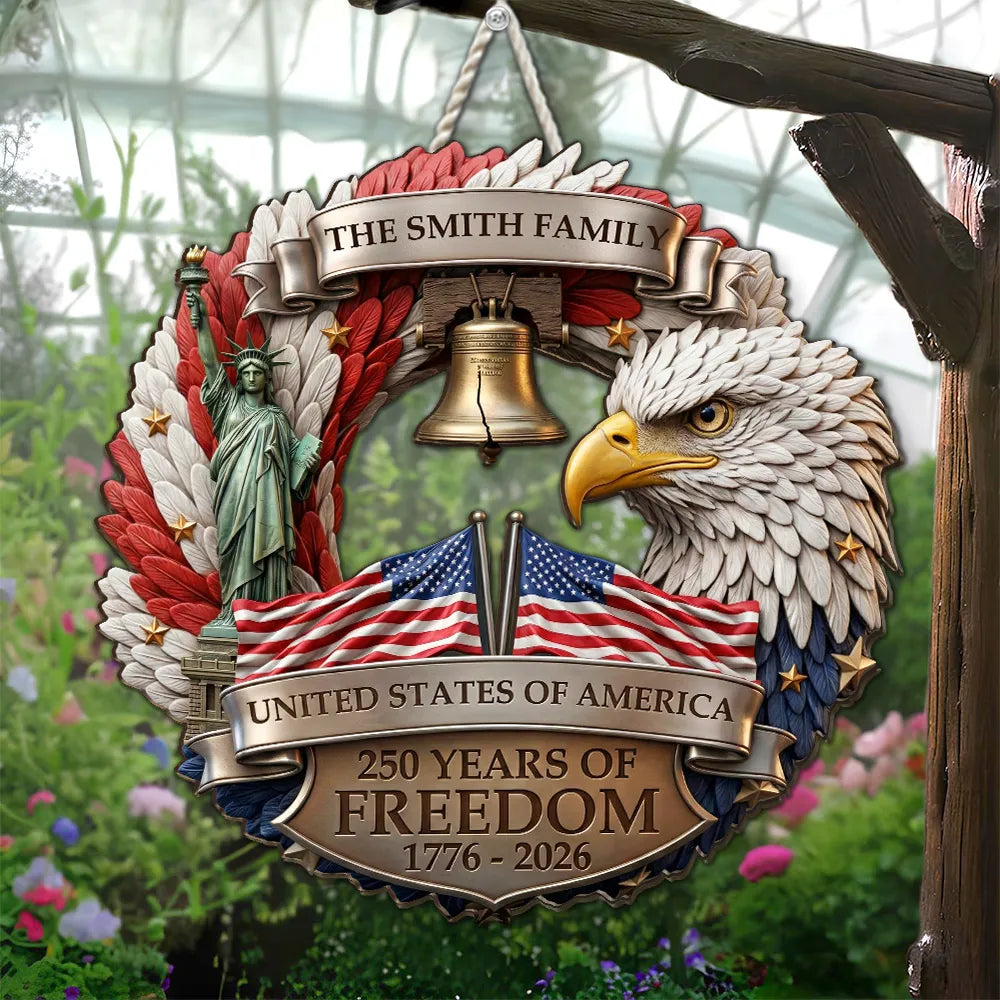 Custom Patriotic Door Sign for Families - 250th Anniversary Celebration Sign MagicInPrints