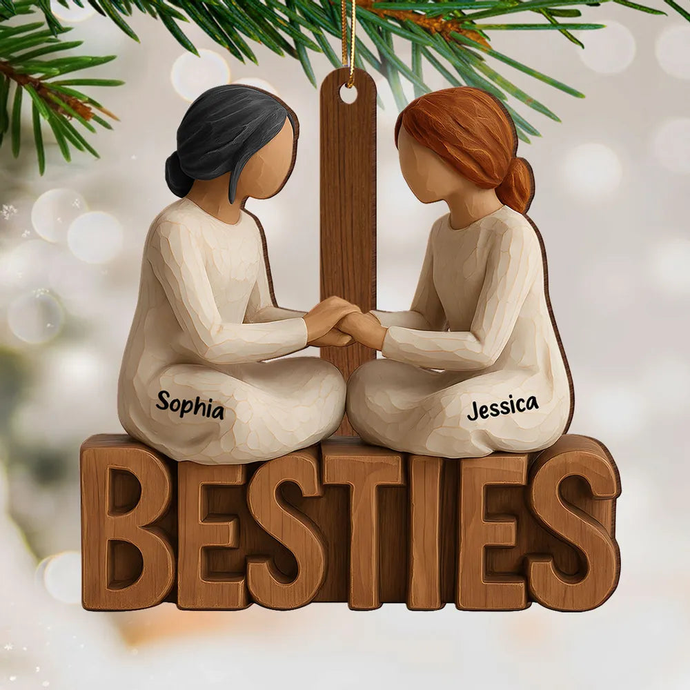 Personalized Best Friends Ornament - Custom Names Figurine for Friendship Gift Ornament MagicInPrints
