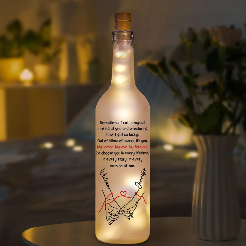 Personalized LED Wine Bottle Lamp for Couples - Romantic Gift Lamp MagicInPrints